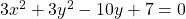 3x^2+3y^2-10y+7=0