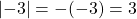 \left|-3 \right| = -(-3) = 3