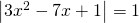 \left | 3x^2-7x+1 \right| =1