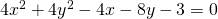 4x^2+4y^2-4x-8y-3=0