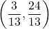 \left(  \dfrac{3}{13} , \dfrac{24}{13}\right)